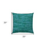 20" X 20" Aqua And Lime Blown Seam Solid Color Throw Indoor Outdoor Pillow