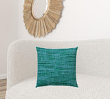 20" X 20" Aqua And Lime Blown Seam Solid Color Throw Indoor Outdoor Pillow