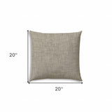 20" X 20" Light Taupe Blown Seam Solid Color Throw Indoor Outdoor Pillow