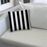 20" X 20" Black And White Blown Seam Striped Throw Indoor Outdoor Pillow