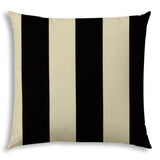 20" X 20" Black And Ivory Blown Seam Striped Throw Indoor Outdoor Pillow