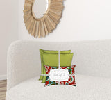 Set Of Three 18" X 18" White And Red Zippered Solid Color Throw Indoor Outdoor Pillow