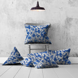 Set Of Three 20" X 20" Blue And White Zippered Coastal Throw Indoor Outdoor Pillow