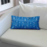 12" X 18" Blue And White Enveloped Ogee Lumbar Indoor Outdoor Pillow Cover