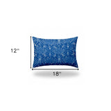 12" X 18" Blue And White Enveloped Ogee Lumbar Indoor Outdoor Pillow Cover