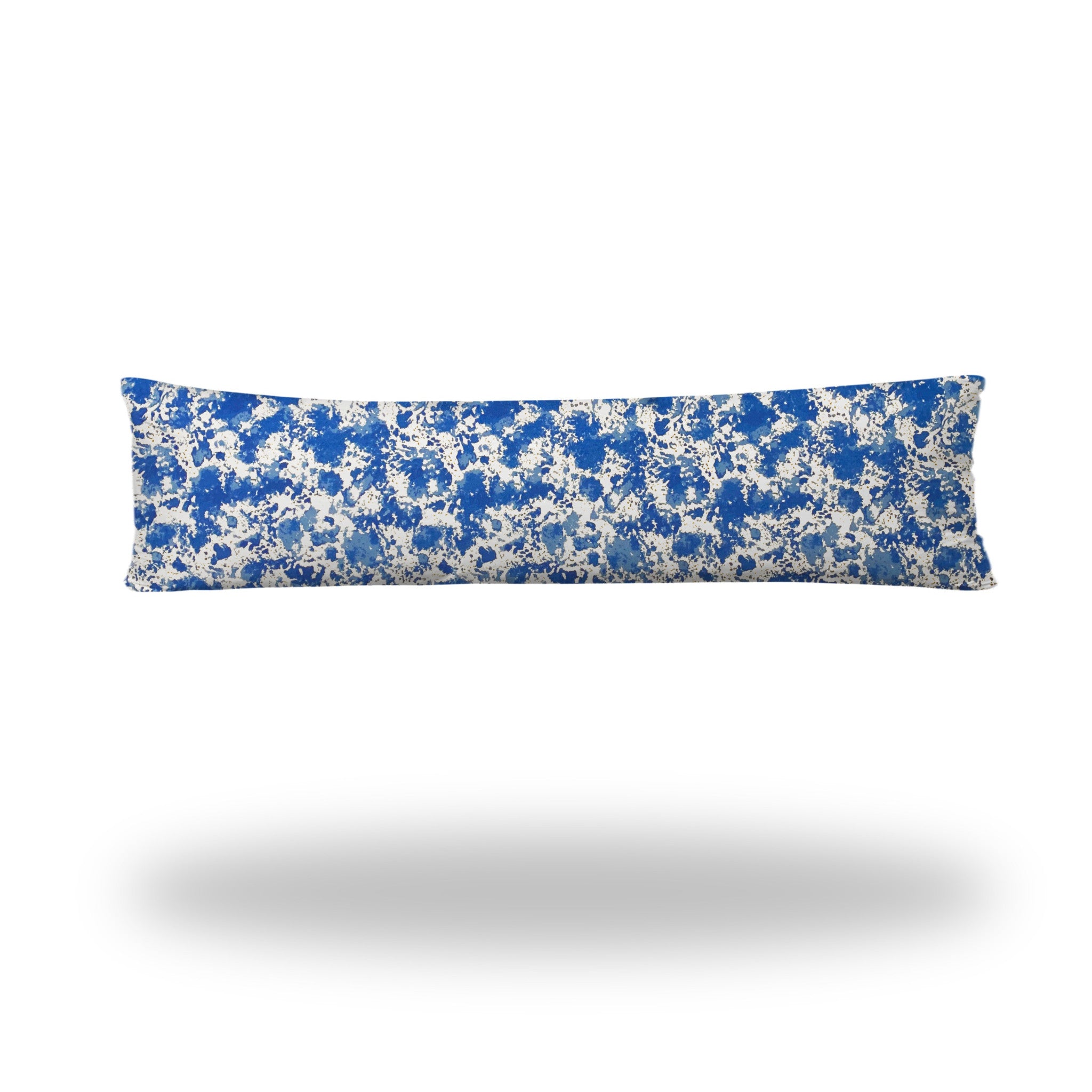 12" X 48" Blue And White Zippered Indoor Outdoor Lumbar Pillow