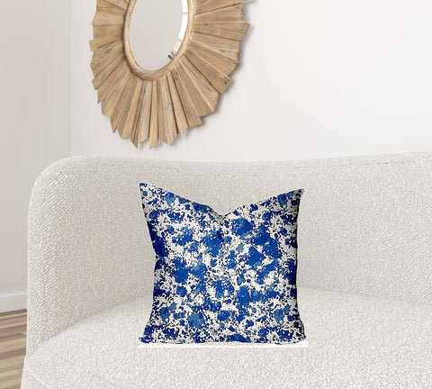 20" X 20" Blue And White Enveloped Coastal Throw Indoor Outdoor Pillow