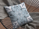 16" Blue Floral Forest Zippered Suede Throw Pillow