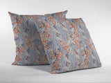 16" Orange Lavender Tropics Zippered Suede Throw Pillow