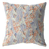 18" Orange Lavender Tropics Zippered Suede Throw Pillow