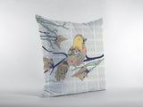 16" Light Green Sparrow Zippered Suede Throw Pillow