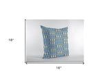 16" Blue Cream Spades Zippered Suede Throw Pillow