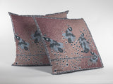 16” Dusty Pink Boho Bird Zippered Suede Throw Pillow