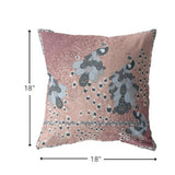 18” Dusty Pink Boho Bird Zippered Suede Throw Pillow