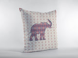 16" Magenta Elephant Zip Suede Throw Pillow