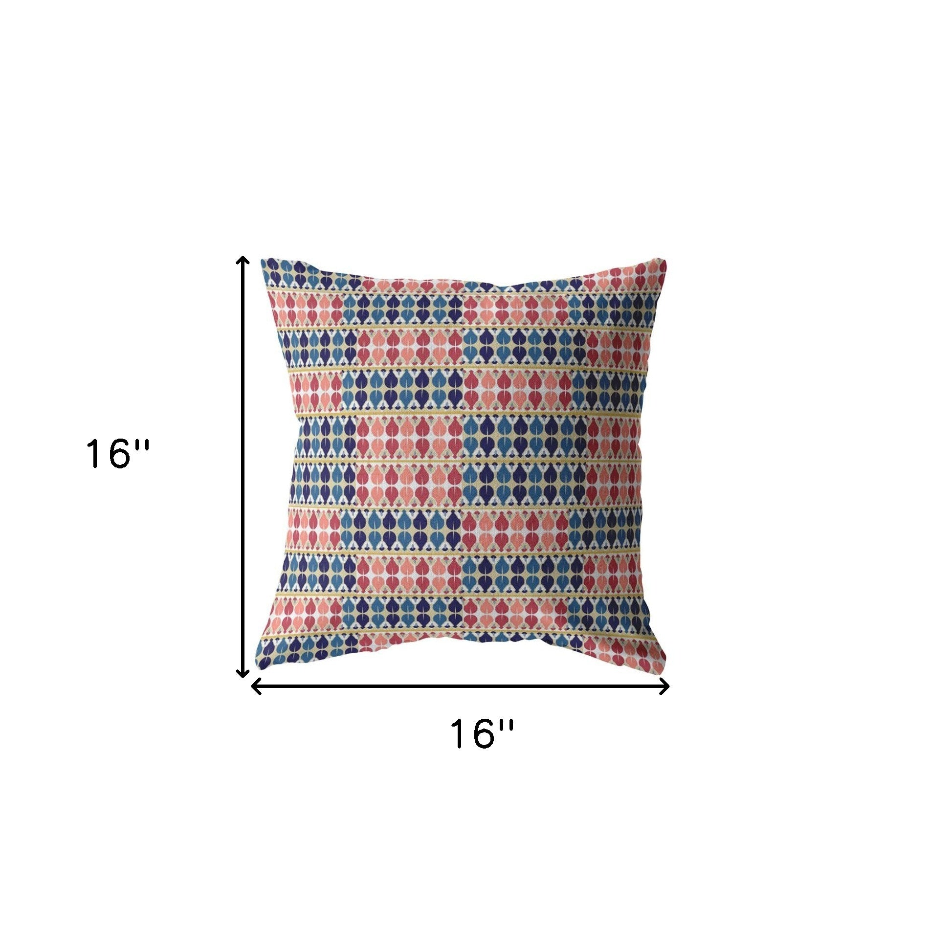 16" Red Blue Spades Zippered Suede Throw Pillow