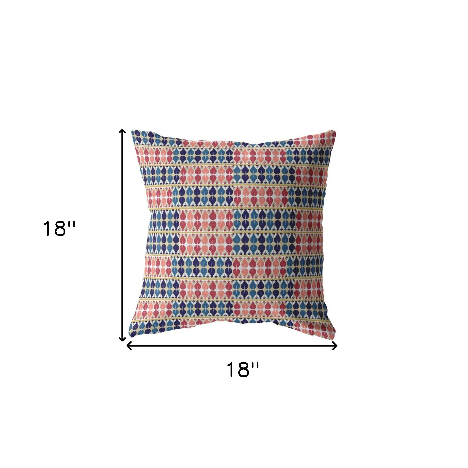 18" Red Blue Spades Zippered Suede Throw Pillow