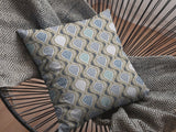 18” Gray Ogee Zippered Suede Throw Pillow