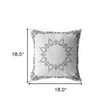 18"x18" White Zippered Suede Floral Throw Pillow