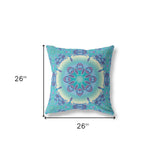 18” Green Blue Jewel Indoor Outdoor Zippered Throw Pillow