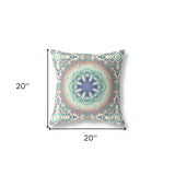 18” Mauve Blue Jewel Indoor Outdoor Zippered Throw Pillow