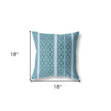 18"x18" Blue And Brown Zippered BroadCloth Trellis Throw Pillow