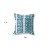 18"x18" Blue And Brown Zippered BroadCloth Trellis Throw Pillow