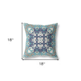 18” Glacier Blue Rose Box Indoor Outdoor Zippered Throw Pillow