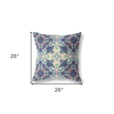 18” Navy White Diamond Star Indoor Outdoor Zippered Throw Pillow