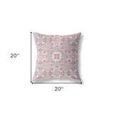 18" X 18" Muted White Zippered Floral Indoor Outdoor Throw Pillow