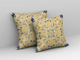 16” Yellow Navy Wreath Indoor Outdoor Zippered Throw Pillow