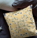 16” Yellow Navy Wreath Indoor Outdoor Zippered Throw Pillow