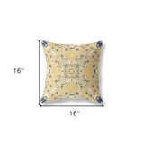 16” Yellow Navy Wreath Indoor Outdoor Zippered Throw Pillow