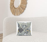 16" Sage Cream Floral Suede Throw Pillow