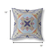 18” Navy Sage Geo Tribal Indoor Outdoor Throw Pillow