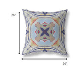 18” Navy Sage Geo Tribal Indoor Outdoor Throw Pillow