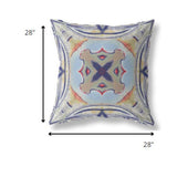 18” Navy Sage Geo Tribal Indoor Outdoor Throw Pillow