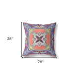 18” Purple Orange Geo Tribal Indoor Outdoor Throw Pillow