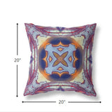 18” Indigo Yellow Geo Tribal Indoor Outdoor Throw Pillow