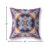 18” Indigo Yellow Geo Tribal Indoor Outdoor Throw Pillow