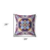 18” Indigo Yellow Geo Tribal Indoor Outdoor Throw Pillow