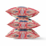 16” Red Cream Geo Tribal Indoor Outdoor Throw Pillow