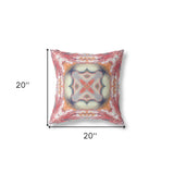 18” Red Orange Geo Tribal Indoor Outdoor Throw Pillow