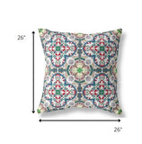 18" Green White Cloverleaf Indoor Outdoor Throw Pillow