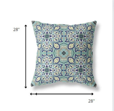 18" Green Cream Cloverleaf Indoor Outdoor Throw Pillow