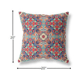 18" Orange Blue Cloverleaf Indoor Outdoor Throw Pillow