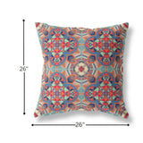 18" Orange Blue Cloverleaf Indoor Outdoor Throw Pillow