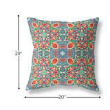 18" Orange Green Cloverleaf Indoor Outdoor Throw Pillow