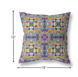 18" Purple Orange Cloverleaf Indoor Outdoor Throw Pillow