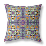 18" Purple Orange Cloverleaf Indoor Outdoor Throw Pillow